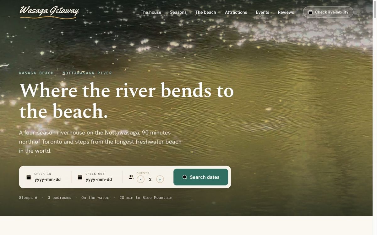 Wasaga Getaway booking site